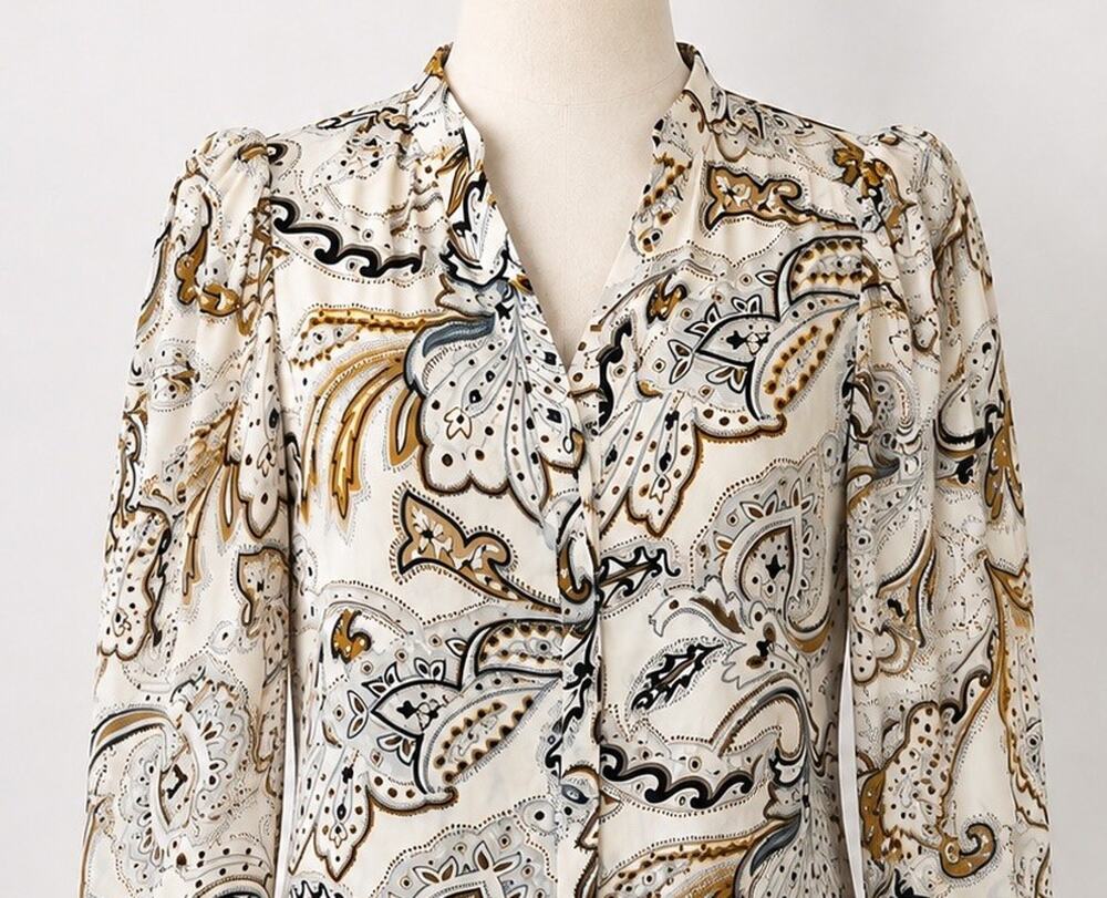 Marie Oliver Harly Long Sleeve Paisley Sample Top Size XS NWT